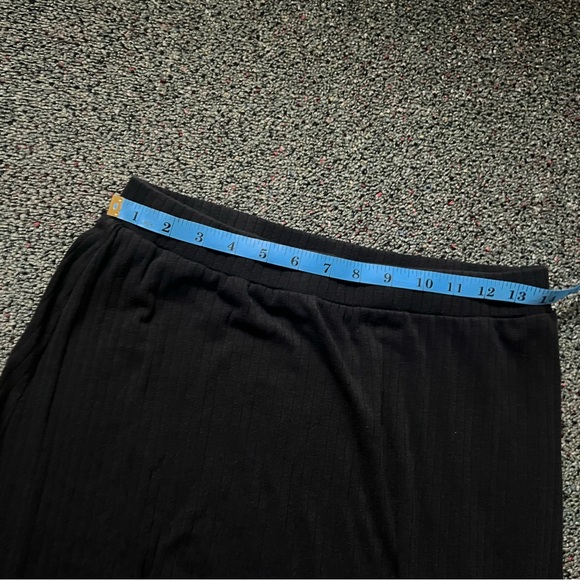 Black Ribbed Maxi Midi Modest Column Slinky Stretch Basic Lightweight Skirt M-L - Picture 13 of 14